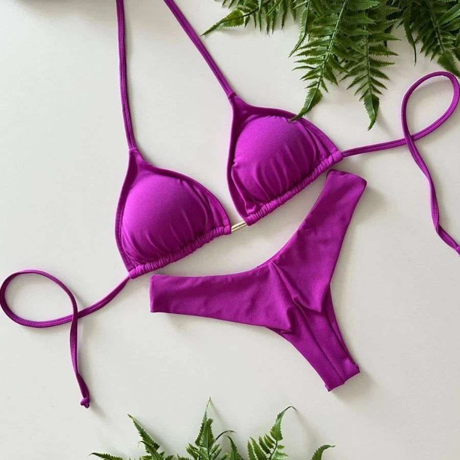 biquini com bojo roxo